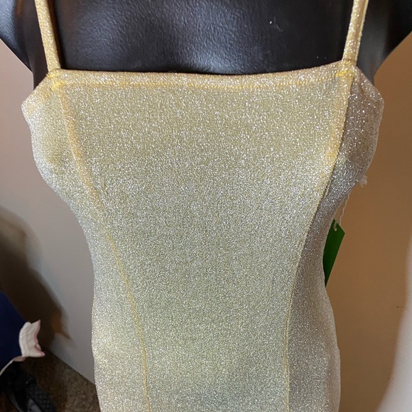 Selling this beautiful stretchy gold ✨ dress from Forever21 - Picture 3 of 5